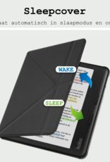 BASEY. Hoes Geschikt voor Kobo Libra Colour Hoesje Bookcase Cover Hoes Trifold - Hoesje Geschikt voor Kobo Libra Colour Hoes Cover Case - Zwart