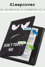 BASEY. Hoes Geschikt voor Kobo Libra Colour Hoesje Bookcase Cover Hoes Trifold - Hoesje Geschikt voor Kobo Libra Colour Hoes Cover Case - Don't Touch Me