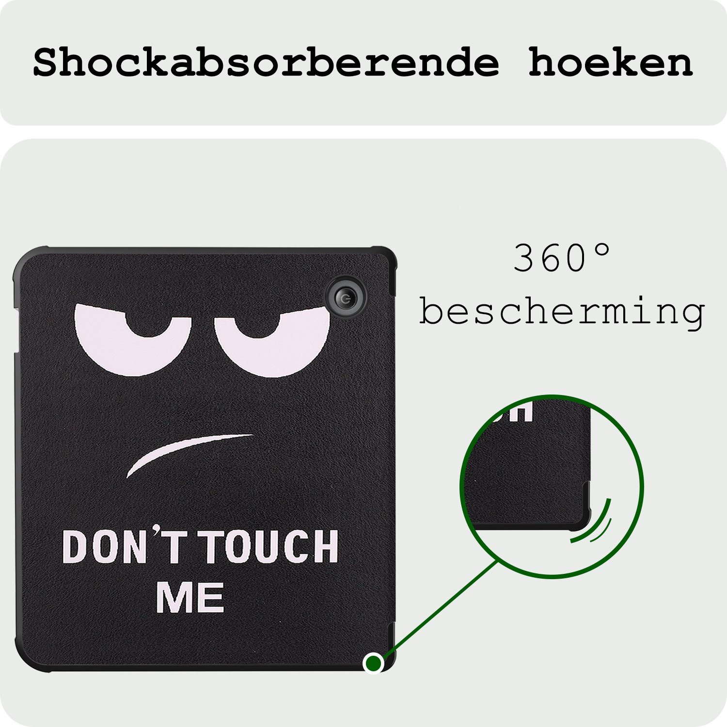 BASEY. Hoes Geschikt voor Kobo Libra Colour Hoesje Bookcase Cover Hoes Trifold - Hoesje Geschikt voor Kobo Libra Colour Hoes Cover Case - Don't Touch Me