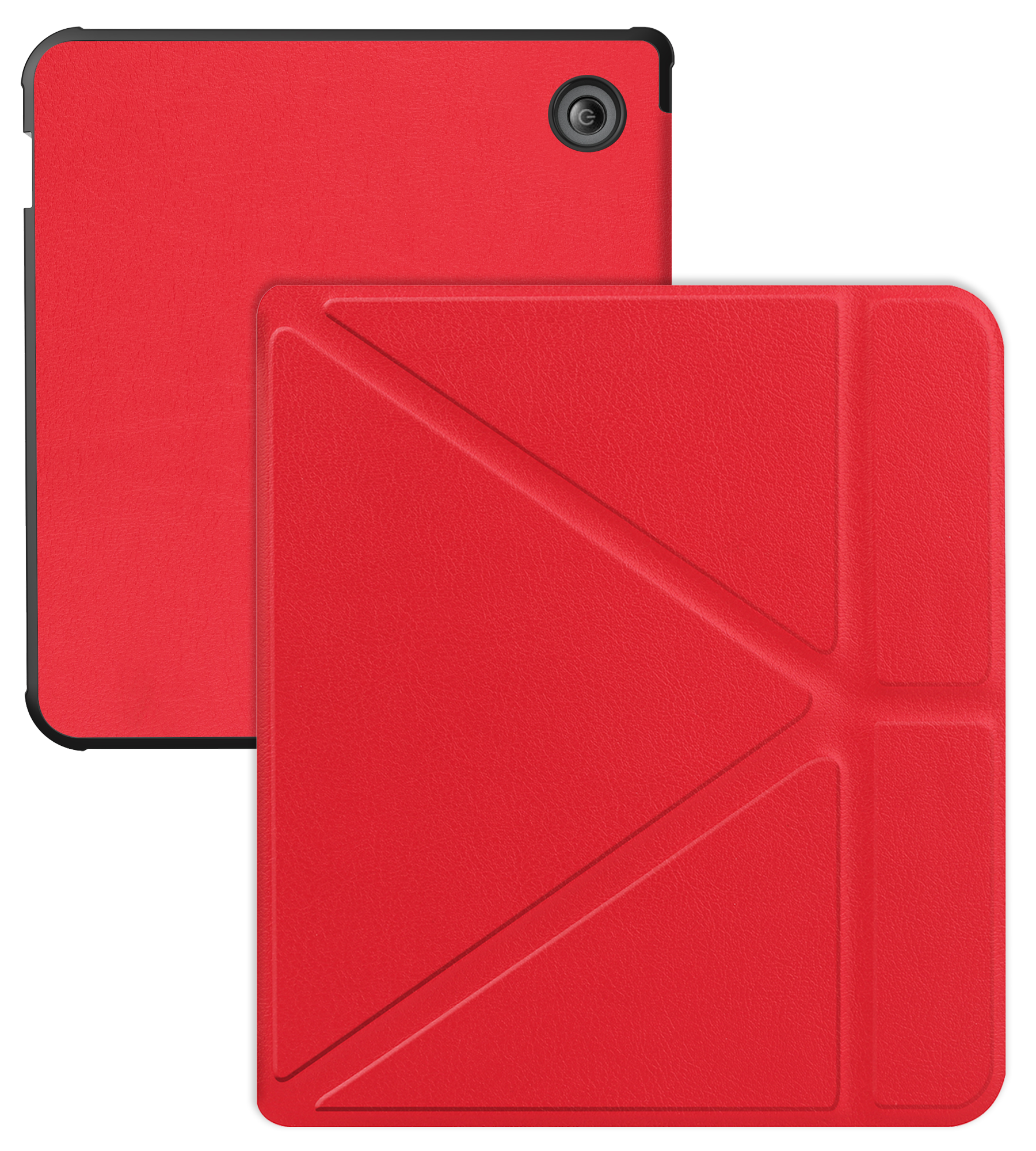 BASEY. Hoes Geschikt voor Kobo Libra Colour Hoesje Bookcase Cover Hoes Trifold - Hoesje Geschikt voor Kobo Libra Colour Hoes Cover Case - Rood