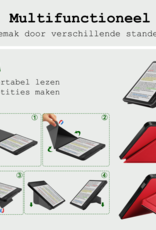 BASEY. Hoes Geschikt voor Kobo Libra Colour Hoesje Bookcase Cover Hoes Trifold - Hoesje Geschikt voor Kobo Libra Colour Hoes Cover Case - Rood