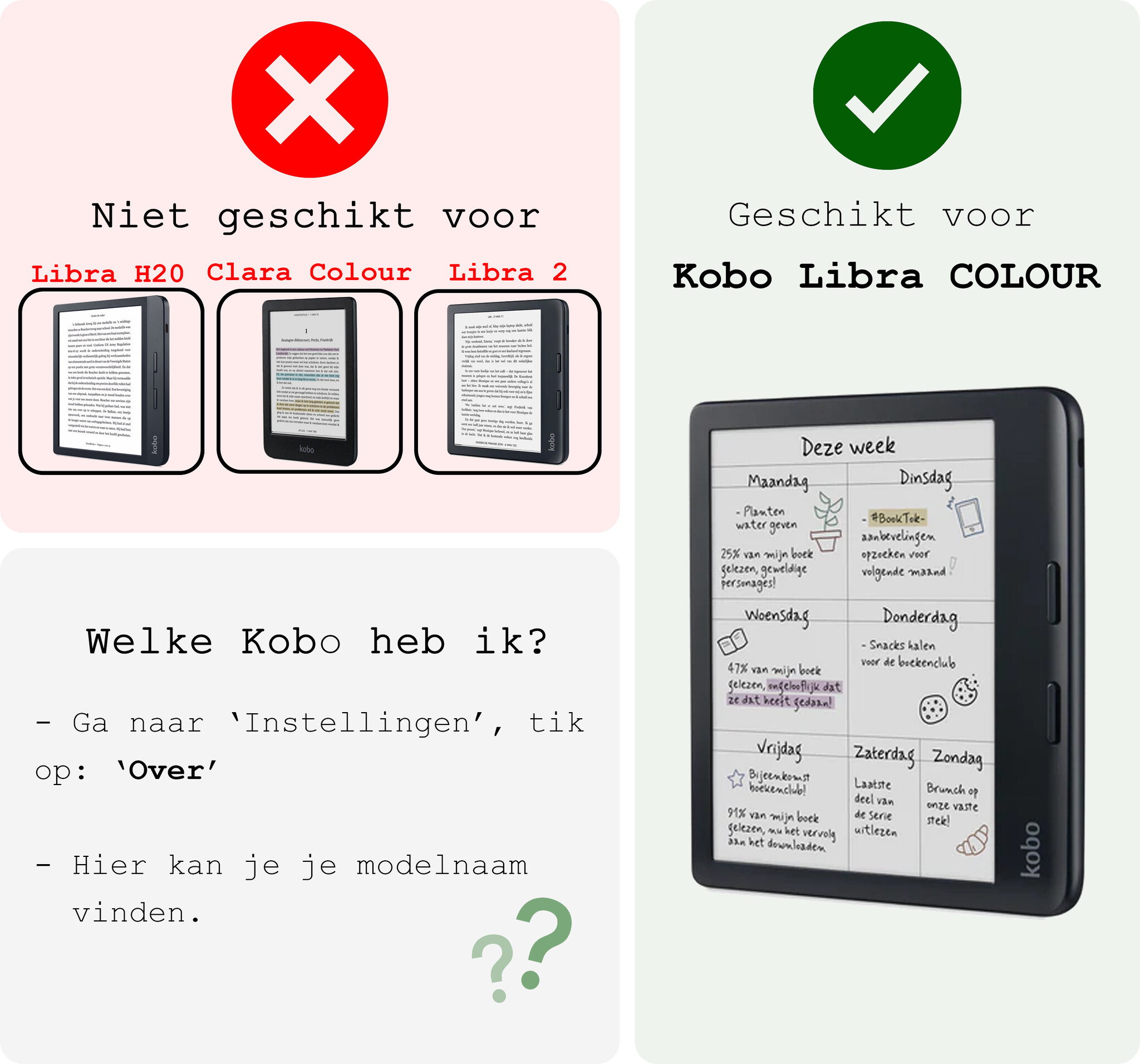 BASEY. Hoes Geschikt voor Kobo Libra Colour Hoesje Bookcase Cover Hoes Trifold - Hoesje Geschikt voor Kobo Libra Colour Hoes Cover Case - Don't Touch Me