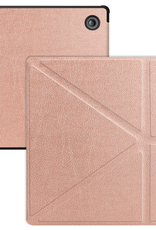 BASEY. Hoes Geschikt voor Kobo Libra Colour Hoesje Bookcase Cover Hoes Trifold - Hoesje Geschikt voor Kobo Libra Colour Hoes Cover Case - Rosé Goud