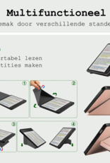 BASEY. Hoes Geschikt voor Kobo Libra Colour Hoesje Bookcase Cover Hoes Trifold - Hoesje Geschikt voor Kobo Libra Colour Hoes Cover Case - Rosé Goud