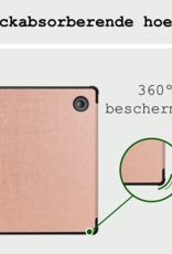 BASEY. Hoes Geschikt voor Kobo Libra Colour Hoesje Bookcase Cover Hoes Trifold - Hoesje Geschikt voor Kobo Libra Colour Hoes Cover Case - Rosé Goud
