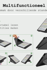 BASEY. Hoes Geschikt voor Kobo Libra Colour Hoesje Bookcase Cover Hoes Trifold - Hoesje Geschikt voor Kobo Libra Colour Hoes Cover Case - Grijs