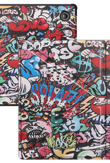 BASEY. Hoes Geschikt voor Kobo Libra Colour Hoesje Bookcase Cover Hoes Trifold - Hoesje Geschikt voor Kobo Libra Colour Hoes Cover Case - Graffity