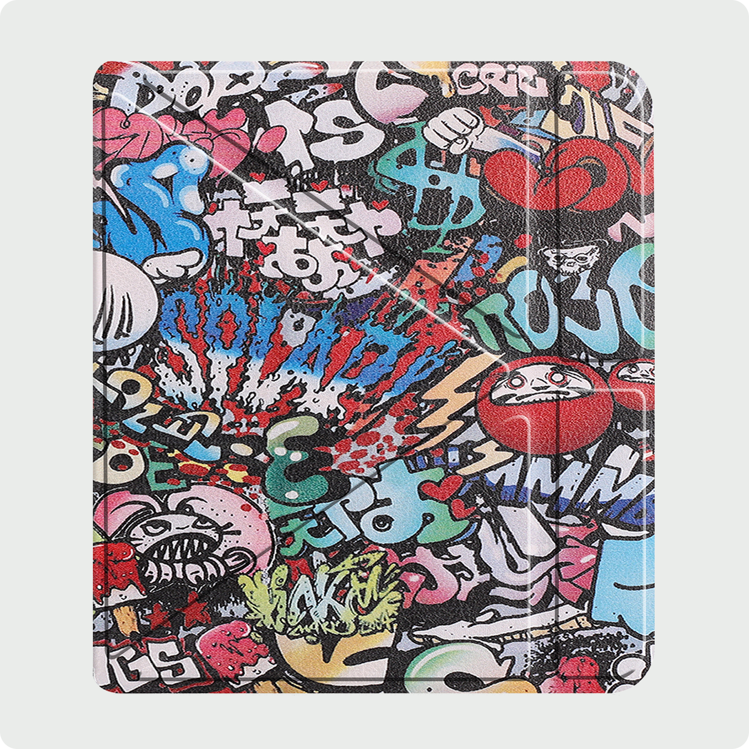 BASEY. Hoes Geschikt voor Kobo Libra Colour Hoesje Bookcase Cover Hoes Trifold - Hoesje Geschikt voor Kobo Libra Colour Hoes Cover Case - Graffity
