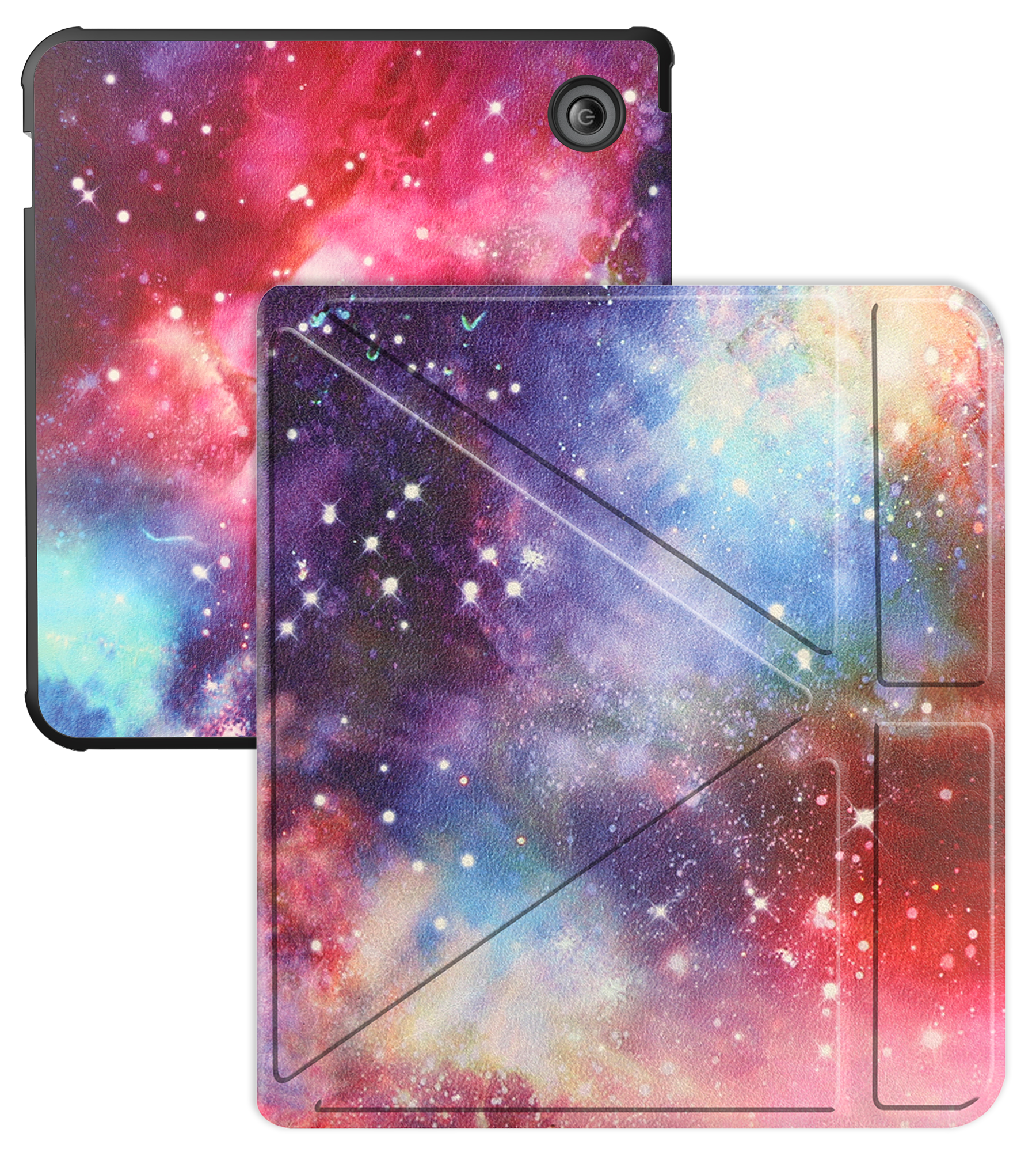 BASEY. Hoes Geschikt voor Kobo Libra Colour Hoesje Bookcase Cover Hoes Trifold - Hoesje Geschikt voor Kobo Libra Colour Hoes Cover Case - Galaxy