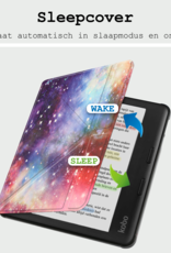 BASEY. Hoes Geschikt voor Kobo Libra Colour Hoesje Bookcase Cover Hoes Trifold - Hoesje Geschikt voor Kobo Libra Colour Hoes Cover Case - Galaxy
