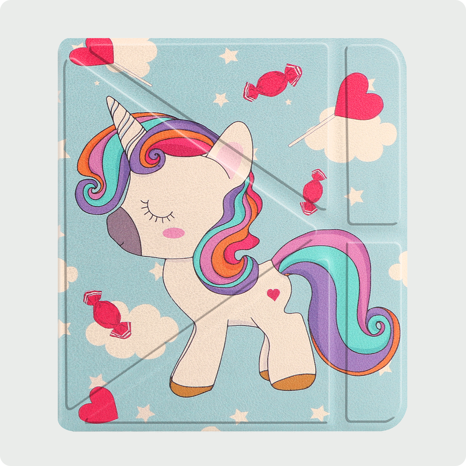 BASEY. Hoes Geschikt voor Kobo Libra Colour Hoesje Bookcase Cover Hoes Trifold - Hoesje Geschikt voor Kobo Libra Colour Hoes Cover Case - Eenhoorn