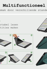 BASEY. Hoes Geschikt voor Kobo Libra Colour Hoesje Bookcase Cover Hoes Trifold - Hoesje Geschikt voor Kobo Libra Colour Hoes Cover Case - Donkergroen