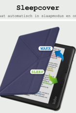 BASEY. Hoes Geschikt voor Kobo Libra Colour Hoesje Bookcase Cover Hoes Trifold - Hoesje Geschikt voor Kobo Libra Colour Hoes Cover Case - Donkerblauw