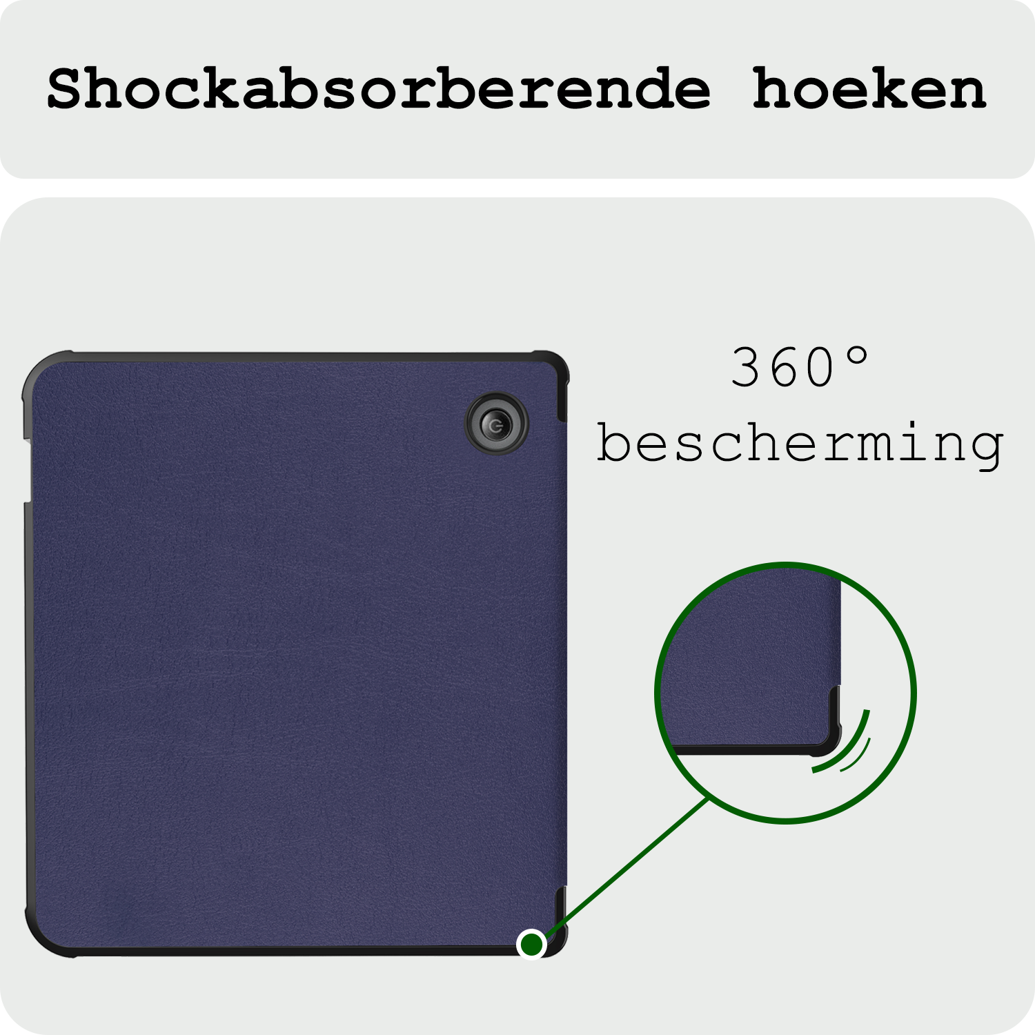 BASEY. Hoes Geschikt voor Kobo Libra Colour Hoesje Bookcase Cover Hoes Trifold - Hoesje Geschikt voor Kobo Libra Colour Hoes Cover Case - Donkerblauw