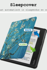 BASEY. Hoes Geschikt voor Kobo Libra Colour Hoesje Bookcase Cover Hoes Trifold - Hoesje Geschikt voor Kobo Libra Colour Hoes Cover Case - Bloesem