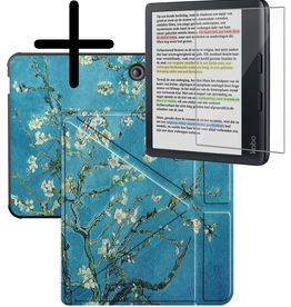 BASEY. BASEY. Kobo Libra Colour Hoesje Trifold Met Screenprotector - Bloesem