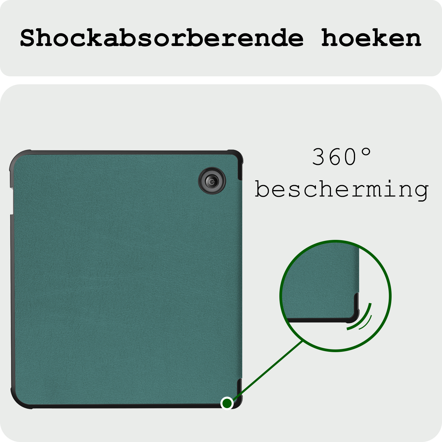 BASEY. Hoes Geschikt voor Kobo Libra Colour Hoesje Bookcase Cover Hoes Trifold Met Screenprotector - Hoesje Geschikt voor Kobo Libra Colour Hoes Cover Case - Donkergroen