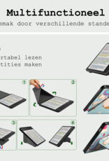 BASEY. Hoes Geschikt voor Kobo Libra Colour Hoesje Bookcase Cover Hoes Trifold Met Screenprotector - Hoesje Geschikt voor Kobo Libra Colour Hoes Cover Case - Eenhoorn