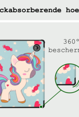 BASEY. Hoes Geschikt voor Kobo Libra Colour Hoesje Bookcase Cover Hoes Trifold Met Screenprotector - Hoesje Geschikt voor Kobo Libra Colour Hoes Cover Case - Eenhoorn