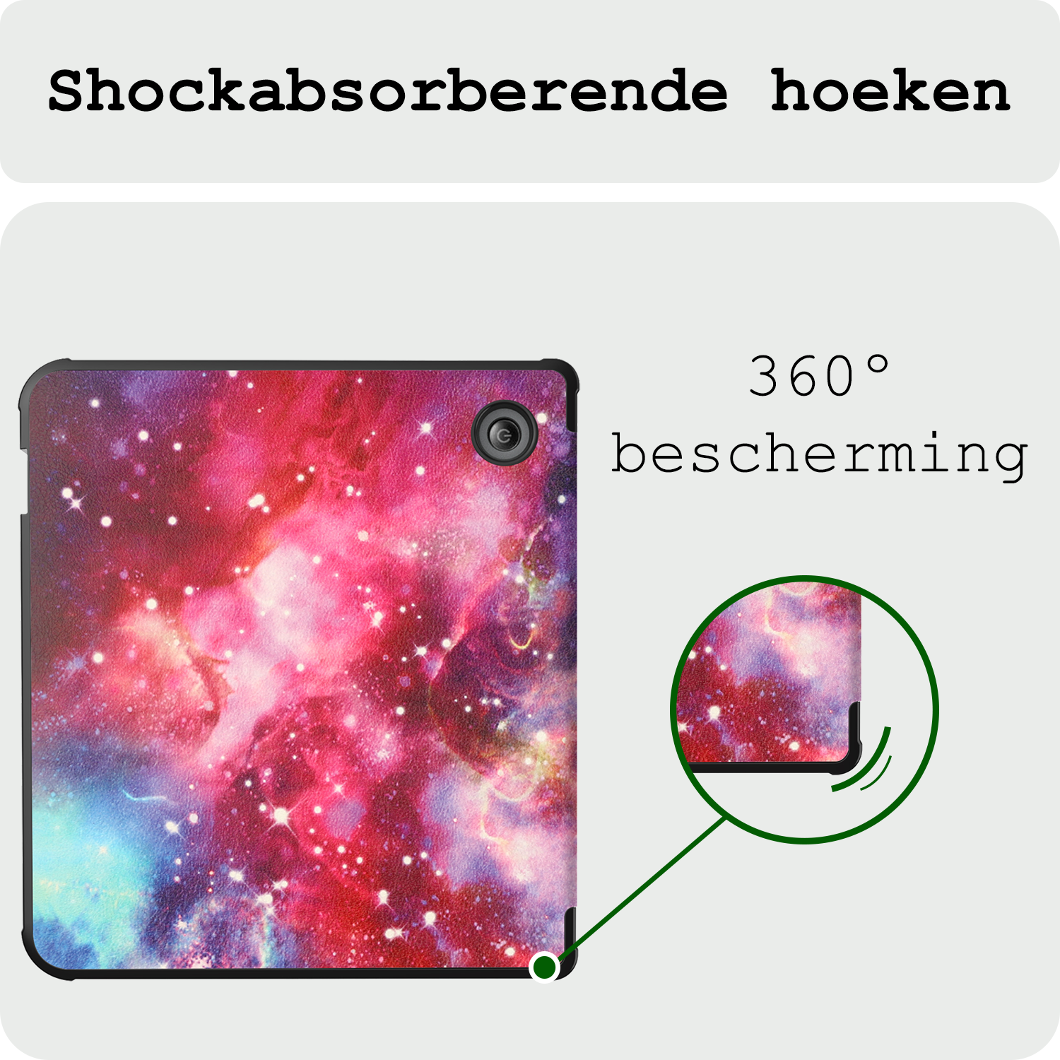 BASEY. Hoes Geschikt voor Kobo Libra Colour Hoesje Bookcase Cover Hoes Trifold Met Screenprotector - Hoesje Geschikt voor Kobo Libra Colour Hoes Cover Case - Galaxy