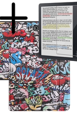 BASEY. Hoes Geschikt voor Kobo Libra Colour Hoesje Bookcase Cover Hoes Trifold Met Screenprotector - Hoesje Geschikt voor Kobo Libra Colour Hoes Cover Case - Graffity