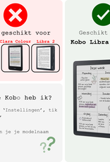 BASEY. Hoes Geschikt voor Kobo Libra Colour Hoesje Bookcase Cover Hoes Trifold Met Screenprotector - Hoesje Geschikt voor Kobo Libra Colour Hoes Cover Case - Grijs