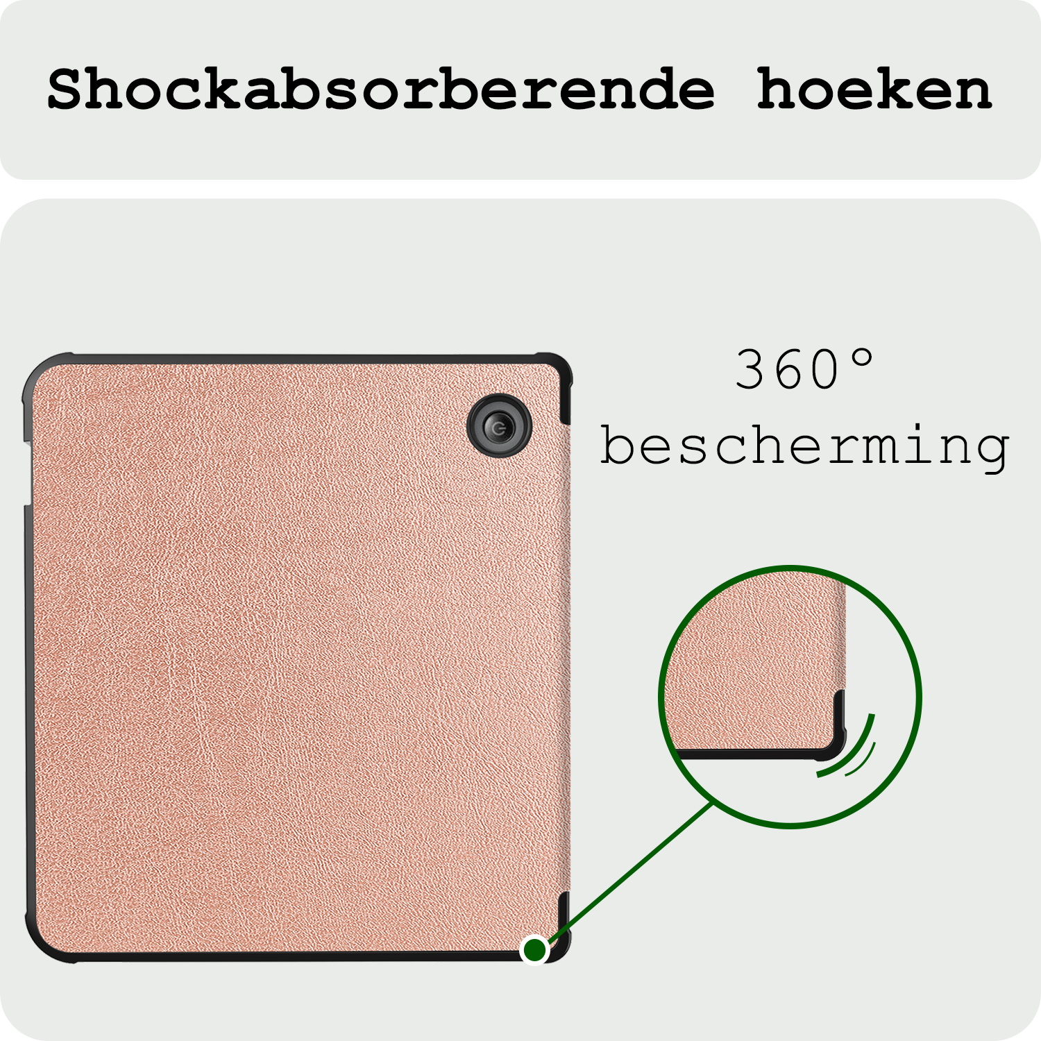 BASEY. Hoes Geschikt voor Kobo Libra Colour Hoesje Bookcase Cover Hoes Trifold Met Screenprotector - Hoesje Geschikt voor Kobo Libra Colour Hoes Cover Case - Rosé Goud