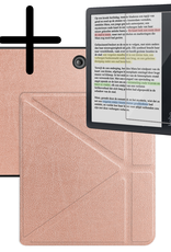 BASEY. Hoes Geschikt voor Kobo Libra Colour Hoesje Bookcase Cover Hoes Trifold Met Screenprotector - Hoesje Geschikt voor Kobo Libra Colour Hoes Cover Case - Rosé Goud