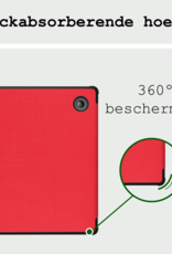 BASEY. Hoes Geschikt voor Kobo Libra Colour Hoesje Bookcase Cover Hoes Trifold Met Screenprotector - Hoesje Geschikt voor Kobo Libra Colour Hoes Cover Case - Rood