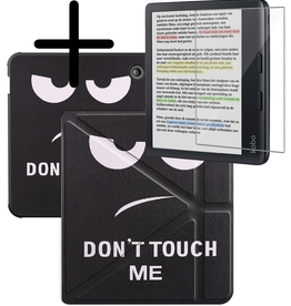 BASEY. BASEY. Kobo Libra Colour Hoesje Trifold Met Screenprotector - Don't Touch Me