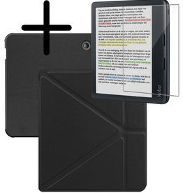 BASEY. BASEY. Kobo Libra Colour Hoesje Trifold Met Screenprotector - Zwart