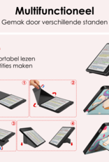 NoXx Hoes Geschikt voor Kobo Libra Colour Hoesje Bookcase Cover Book Case Hoes Cover Trifold Met Screenprotector - Eenhoorn