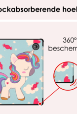 NoXx Hoes Geschikt voor Kobo Libra Colour Hoesje Bookcase Cover Book Case Hoes Cover Trifold Met Screenprotector - Eenhoorn