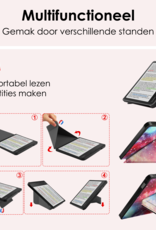 NoXx Hoes Geschikt voor Kobo Libra Colour Hoesje Bookcase Cover Book Case Hoes Cover Trifold Met Screenprotector - Galaxy