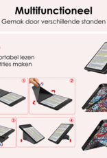 NoXx Hoes Geschikt voor Kobo Libra Colour Hoesje Bookcase Cover Book Case Hoes Cover Trifold Met Screenprotector - Graffity