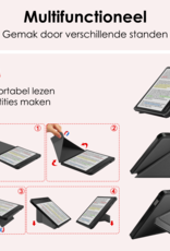 NoXx Hoes Geschikt voor Kobo Libra Colour Hoesje Bookcase Cover Book Case Hoes Cover Trifold Met Screenprotector - Grijs