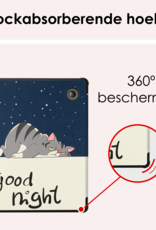 NoXx Hoes Geschikt voor Kobo Libra Colour Hoesje Bookcase Cover Book Case Hoes Cover Trifold Met Screenprotector - Kat