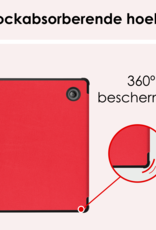 NoXx Hoes Geschikt voor Kobo Libra Colour Hoesje Bookcase Cover Book Case Hoes Cover Trifold Met Screenprotector - Rood