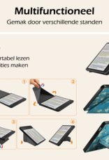 Nomfy Hoesje Geschikt voor Kobo Libra Colour Hoes Book Case Trifold - Hoes Geschikt voor Kobo Libra Colour Hoesje Book Cover Met Screenprotector - Bloesem
