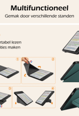 Nomfy Hoesje Geschikt voor Kobo Libra Colour Hoes Book Case Trifold - Hoes Geschikt voor Kobo Libra Colour Hoesje Book Cover Met Screenprotector - Donkergroen