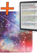 Nomfy Hoesje Geschikt voor Kobo Libra Colour Hoes Book Case Trifold - Hoes Geschikt voor Kobo Libra Colour Hoesje Book Cover Met Screenprotector - Galaxy