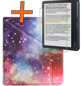 Nomfy Nomfy Kobo Libra Colour Hoesje Trifold Met Screenprotector - Galaxy