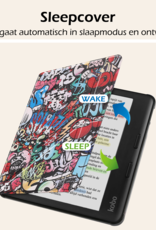 Nomfy Hoesje Geschikt voor Kobo Libra Colour Hoes Book Case Trifold - Hoes Geschikt voor Kobo Libra Colour Hoesje Book Cover Met Screenprotector - Graffity
