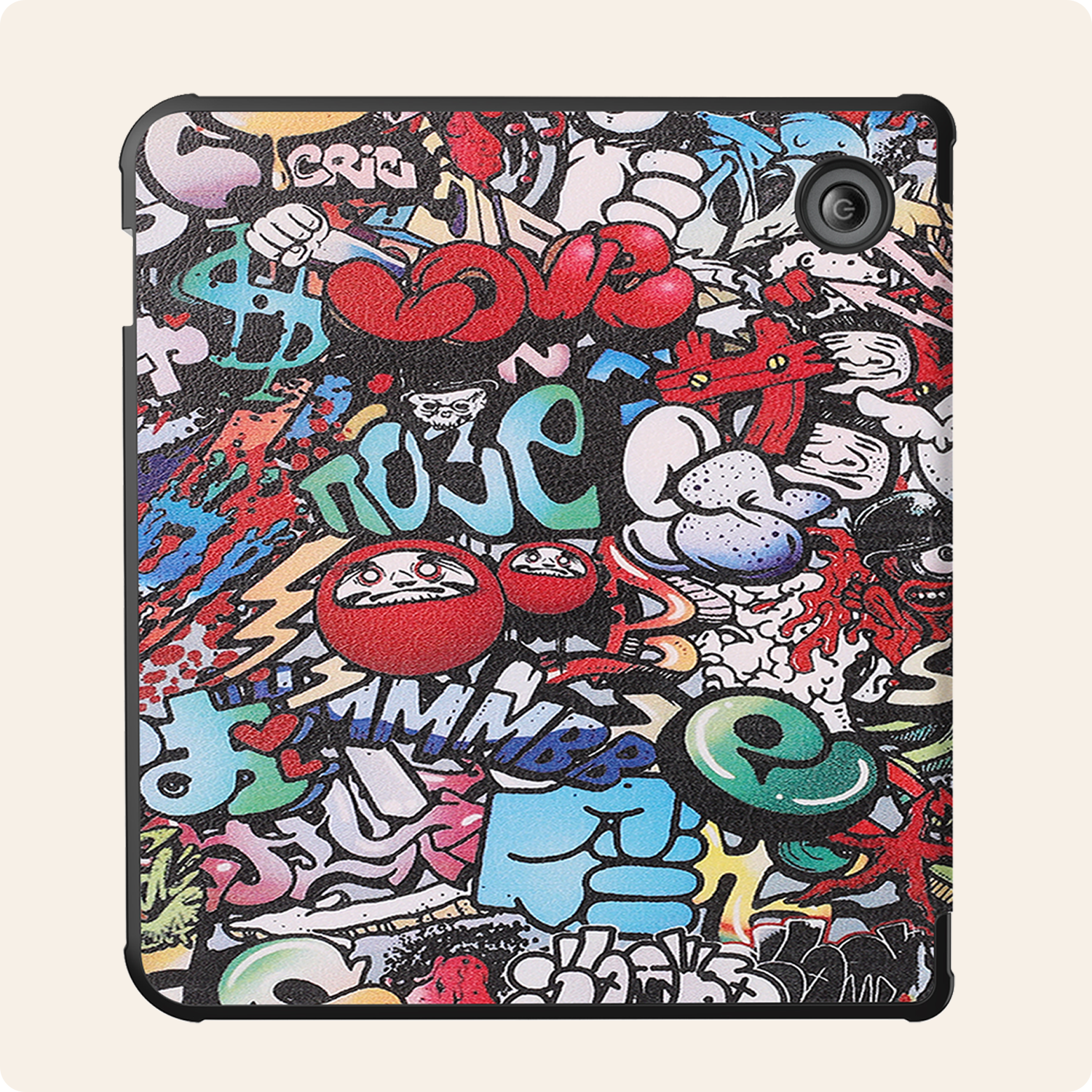 Nomfy Hoesje Geschikt voor Kobo Libra Colour Hoes Book Case Trifold - Hoes Geschikt voor Kobo Libra Colour Hoesje Book Cover Met Screenprotector - Graffity