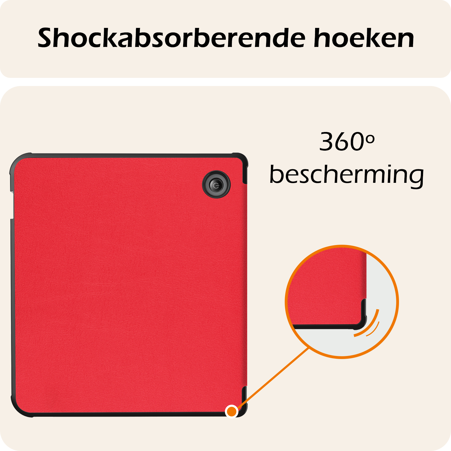 Nomfy Hoesje Geschikt voor Kobo Libra Colour Hoes Book Case Trifold - Hoes Geschikt voor Kobo Libra Colour Hoesje Book Cover Met Screenprotector - Rood