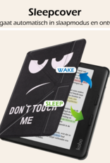 Nomfy Hoesje Geschikt voor Kobo Libra Colour Hoes Book Case Trifold - Hoes Geschikt voor Kobo Libra Colour Hoesje Book Cover Met Screenprotector - Don't Touch Me