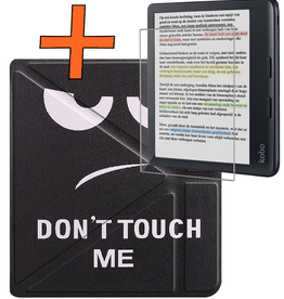 Nomfy Nomfy Kobo Libra Colour Hoesje Trifold Met Screenprotector - Don't Touch Me