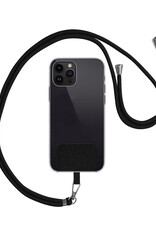 Nomfy Universeel Telefoonkoord Telefoonkoorden Verstelbaar - Universeel Telefoon Koord Polyester Telefoonkoord - Zwart