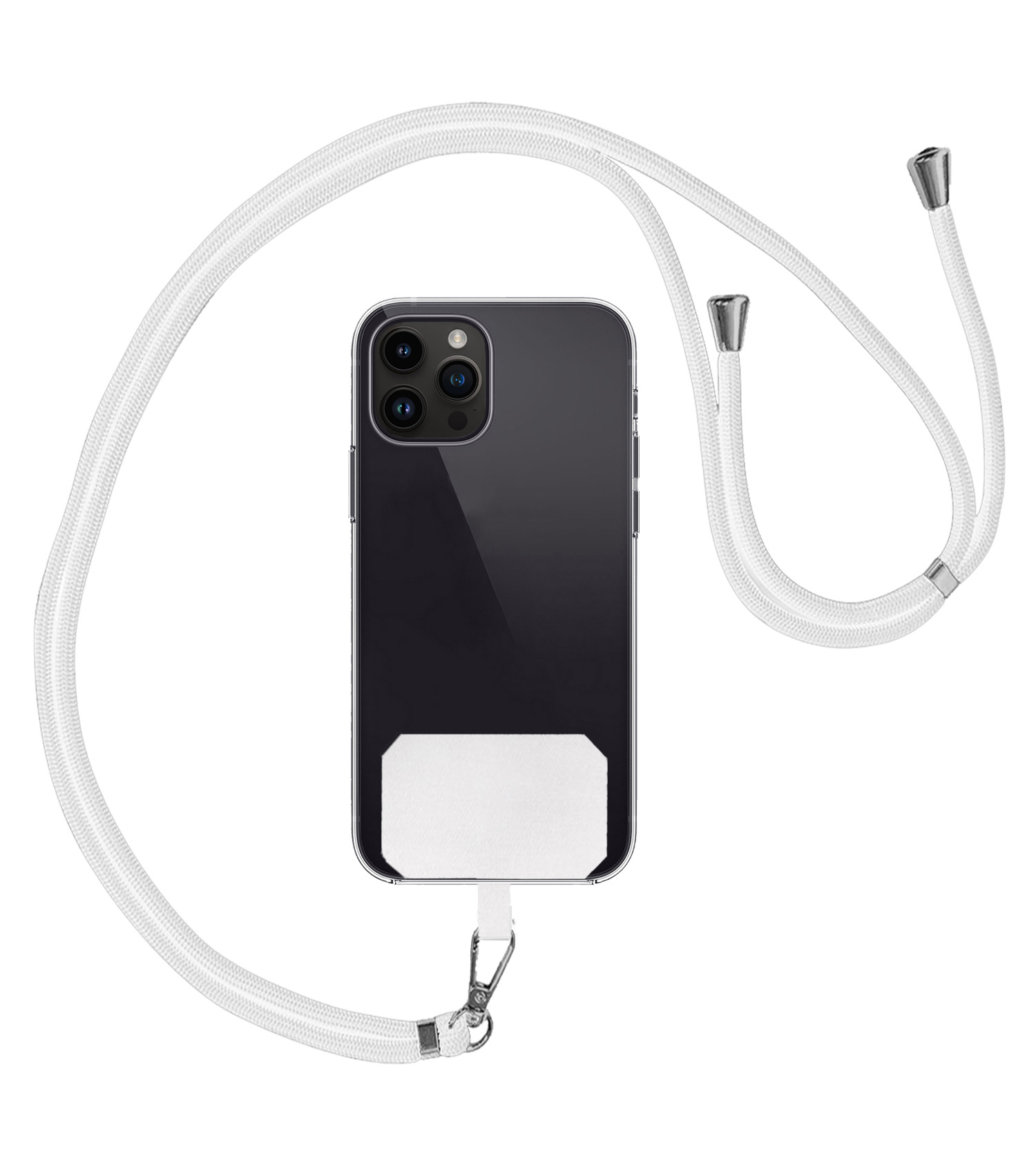 Nomfy Universeel Telefoonkoord Telefoonkoorden Verstelbaar - Universeel Telefoon Koord Polyester Telefoonkoord - Wit