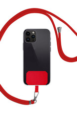 Nomfy Universeel Telefoonkoord Telefoonkoorden Verstelbaar - Universeel Telefoon Koord Polyester Telefoonkoord - Rood